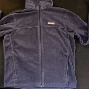 Navy blue men’s Columbia zip-up sweatshirt jacket